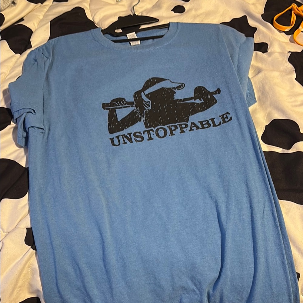 Jerzees Blue Short Sleeve Tee with Bold Graphic